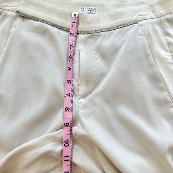 Brunello Cucinelli women silk capri pants size 6 US - Picture 7 of 9